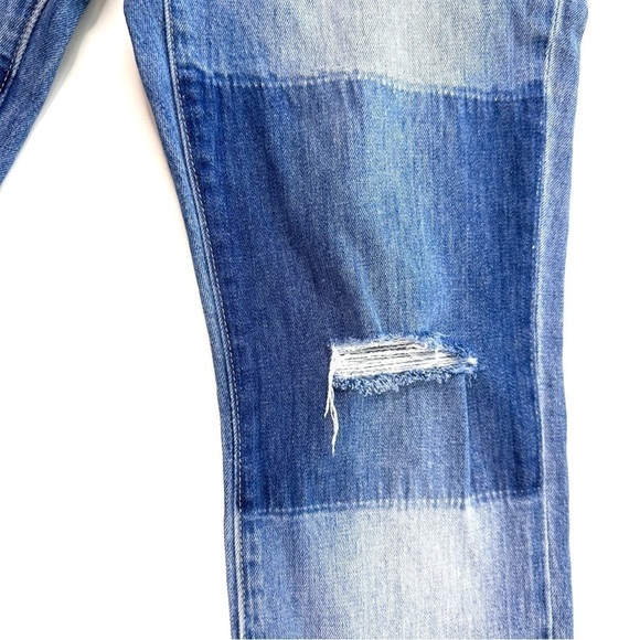 J Crew Slim Broken In Boyfriend distressed colorblock stretch jean sz 27P petite - Picture 7 of 16